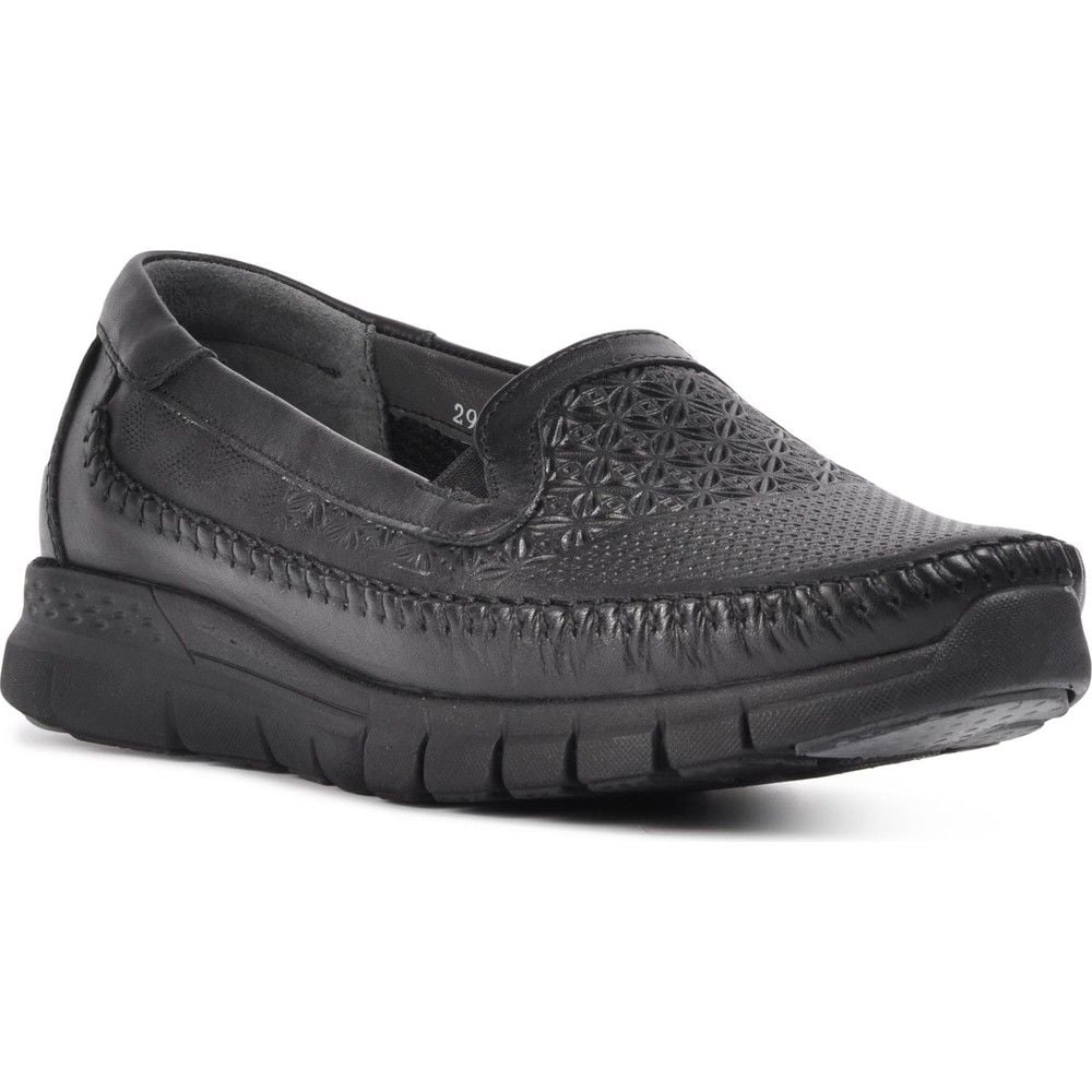 Forelli 29413 Eterna-G Siyah Kadın Comfort Deri Ayakkabı