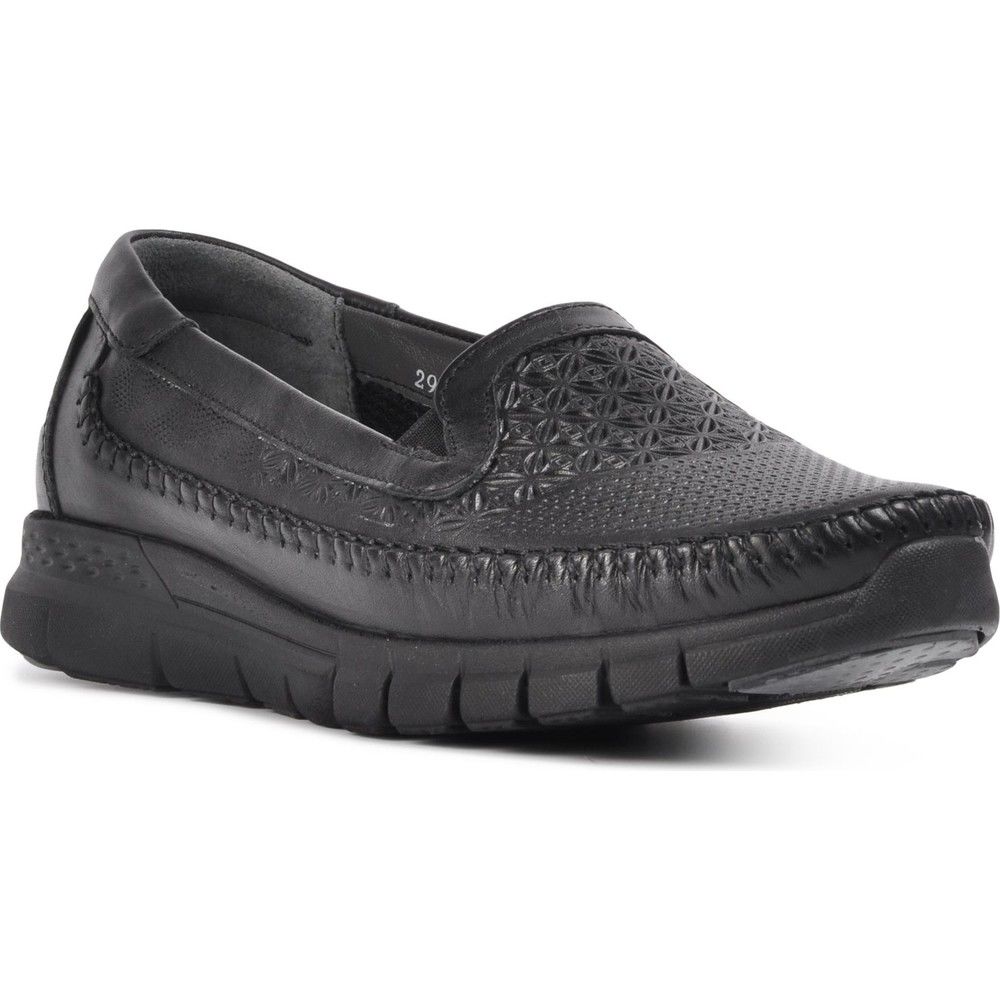 Forelli 29413 Eterna-G Siyah Kadın Comfort Deri Ayakkabı