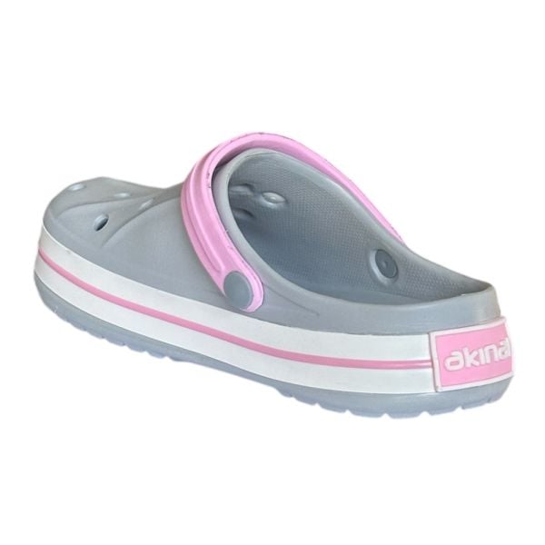 Akınal Bella E457 Gri/Pudra Kadın Sabo Terlik