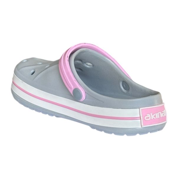 Akınal Bella E457 Gri/Pudra Kadın Sabo Terlik