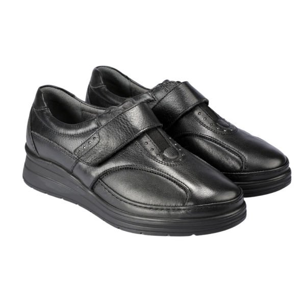 Forelli 21313-H Larisa Siyah Kadın Comfort Deri Ayakkabı