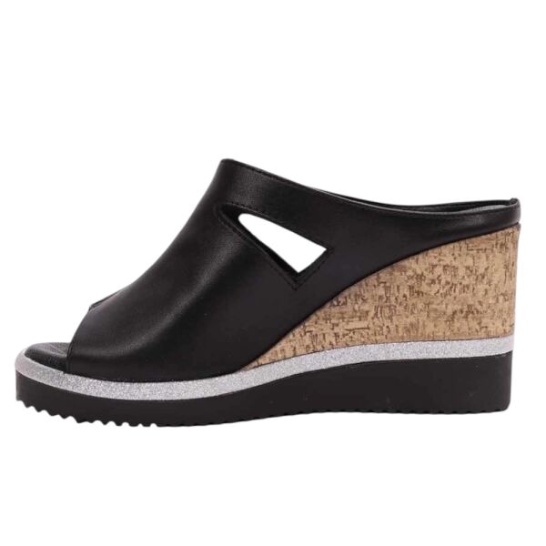 Mammamia D26YT-1835-B Siyah Kadın Topuklu Deri Terlik