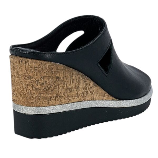 Mammamia D26YT-1835-B Siyah Kadın Topuklu Deri Terlik