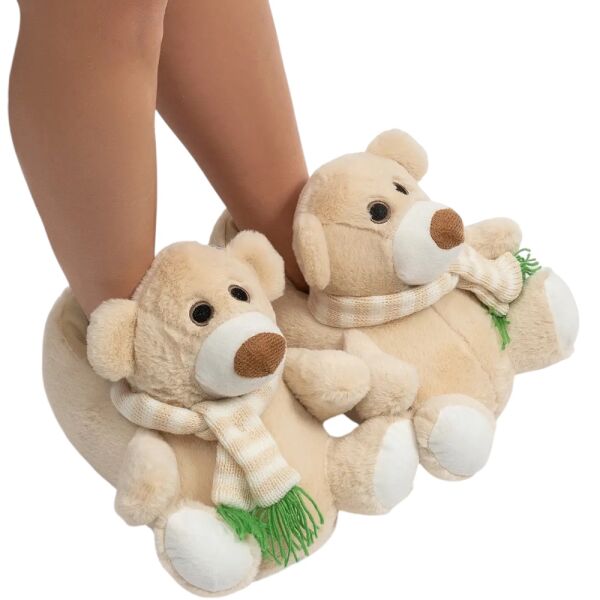 Twigy GG0546 Tw Kutup Bej Hayvan Figürlü Kadın Panduf