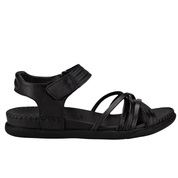 Forelli 22313 Sidney-G Siyah Kadın Comfort Deri Sandalet