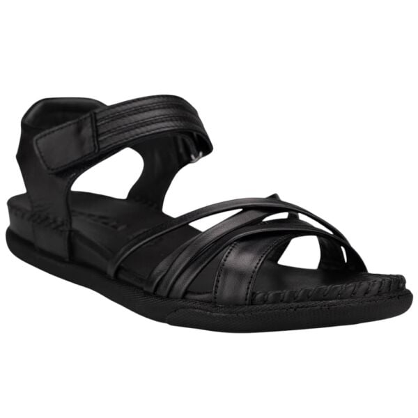 Forelli 22313 Sidney-G Siyah Kadın Comfort Deri Sandalet