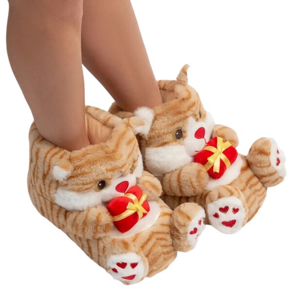 Twigy GG0547 Tw Cati Bej Hayvan Figürlü Kadın Panduf