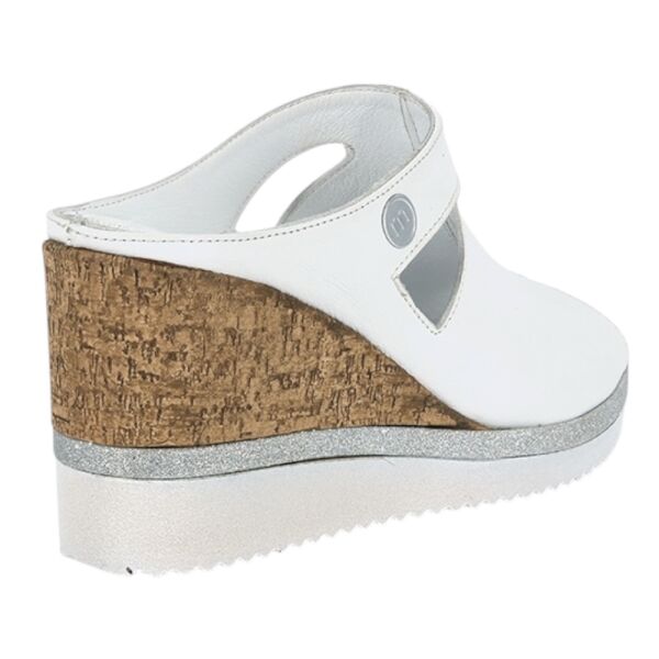 Mammamia D26YT-1835-B Beyaz Kadın Topuklu Deri Terlik