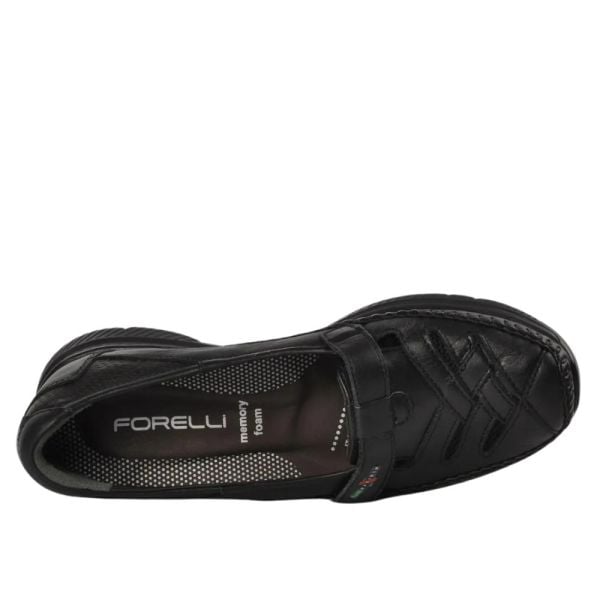 Forelli 29429-G Elena Siyah Kadın Comfort Deri Ayakkabı