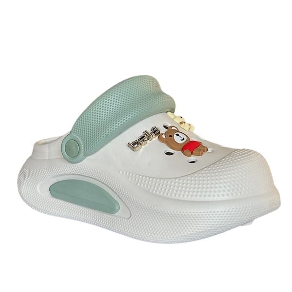 Akınal Bella E468 Beyaz/Yeşill Kadın Sabo Terlik