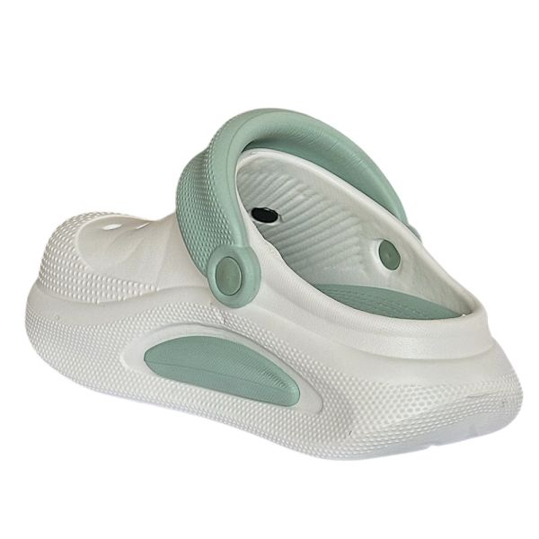 Akınal Bella E468 Beyaz/Yeşill Kadın Sabo Terlik