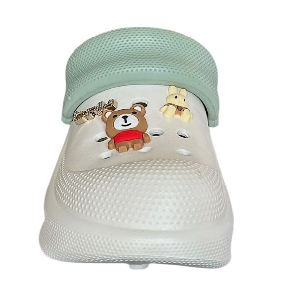 Akınal Bella E468 Beyaz/Yeşill Kadın Sabo Terlik