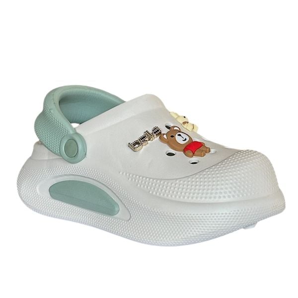 Akınal Bella E468 Beyaz/Yeşill Kadın Sabo Terlik