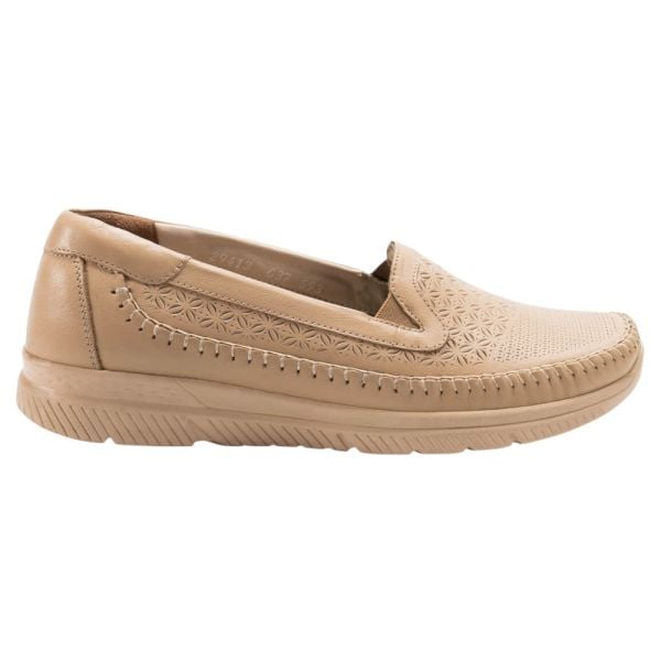 Forelli 29413 Eterna-G Açık Vizon Kadın Comfort Deri Ayakkabı