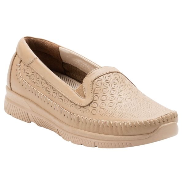 Forelli 29413 Eterna-G Açık Vizon Kadın Comfort Deri Ayakkabı