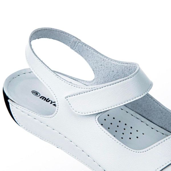 Muya 31121 Alula Beyaz/Siyah Kadın Anatomik Sandalet