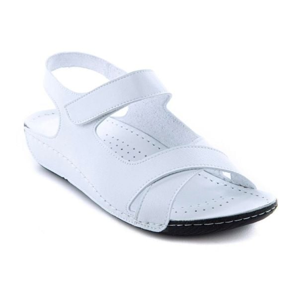 Muya 31121 Alula Beyaz/Siyah Kadın Anatomik Sandalet