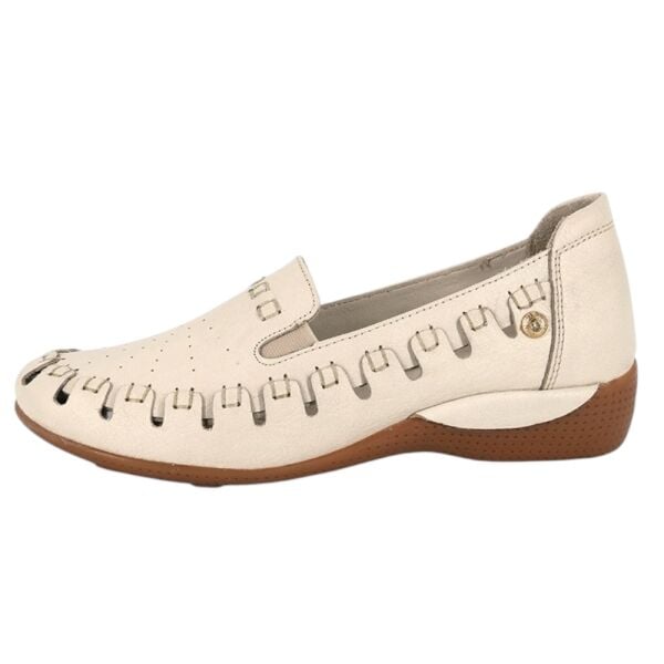 Mammamia D26YA-3845-B Krem Kadın Comfort Deri Ayakkabı