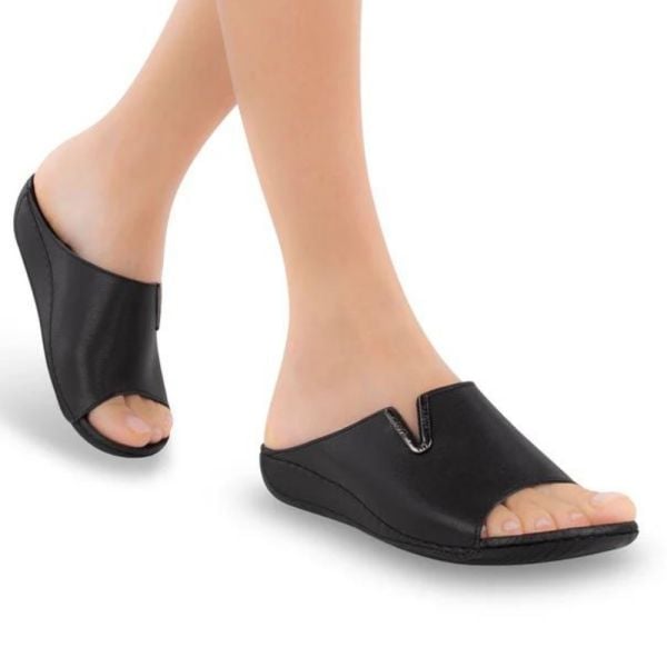 Muya 32219 Mena Siyah Kadın Anatomik Topuk Dikeni Terlik