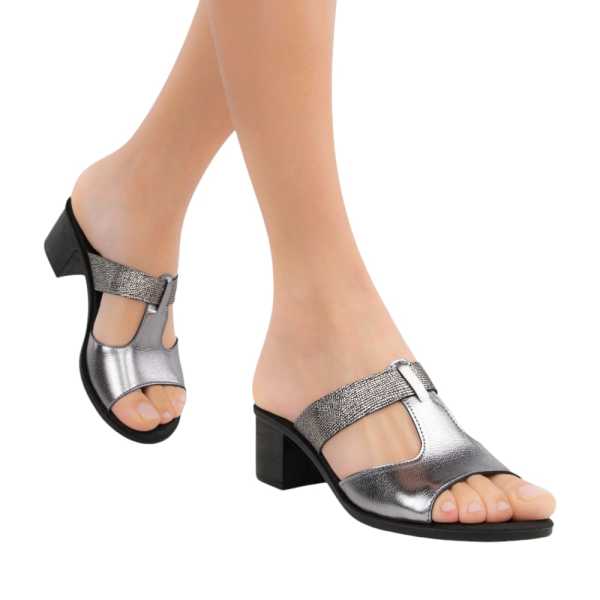 Muya 31010 Ceria Kurşun Kadın Topuklu Terlik