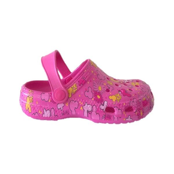 Fuşya Çiçekli Çocuk Havuz/Deniz Terlik Sandalet