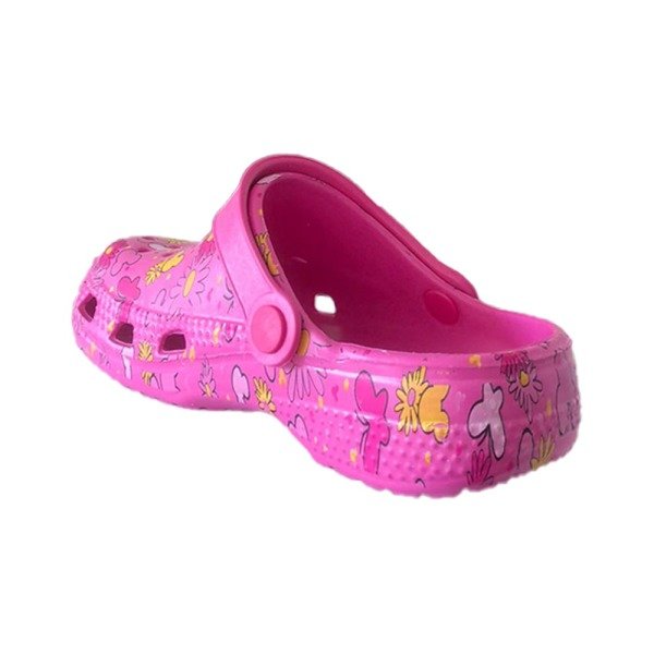 Fuşya Çiçekli Çocuk Havuz/Deniz Terlik Sandalet