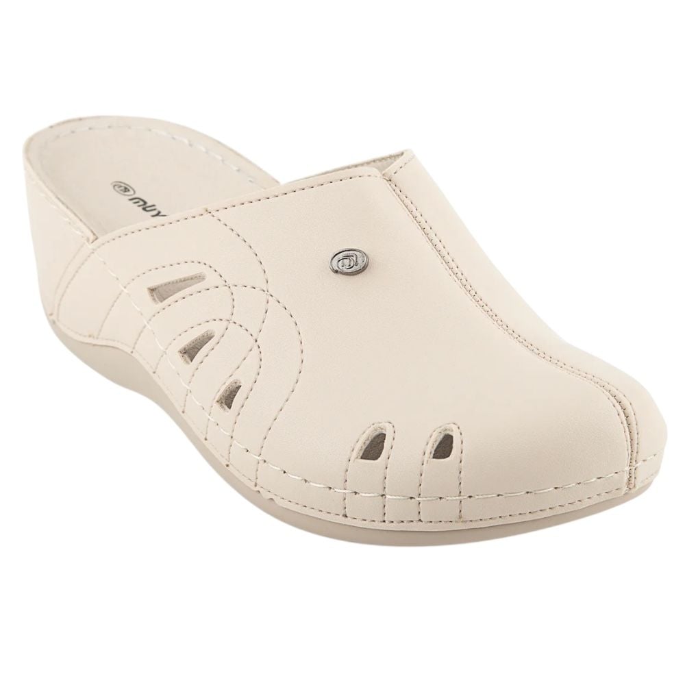 Muya 31147 Gola Krem Kadın Comfort Sabo Terlik