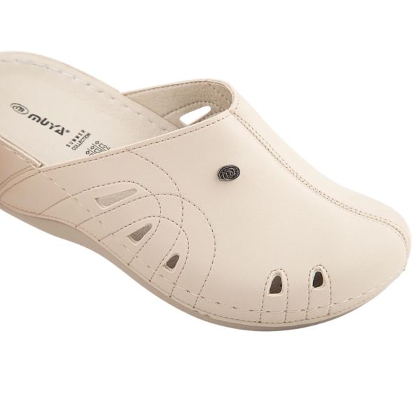 Muya 31147 Gola Krem Kadın Comfort Sabo Terlik
