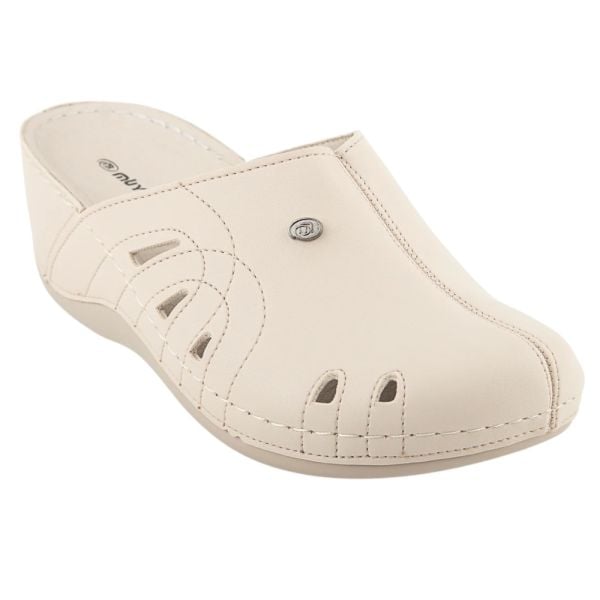 Muya 31147 Gola Krem Kadın Comfort Sabo Terlik