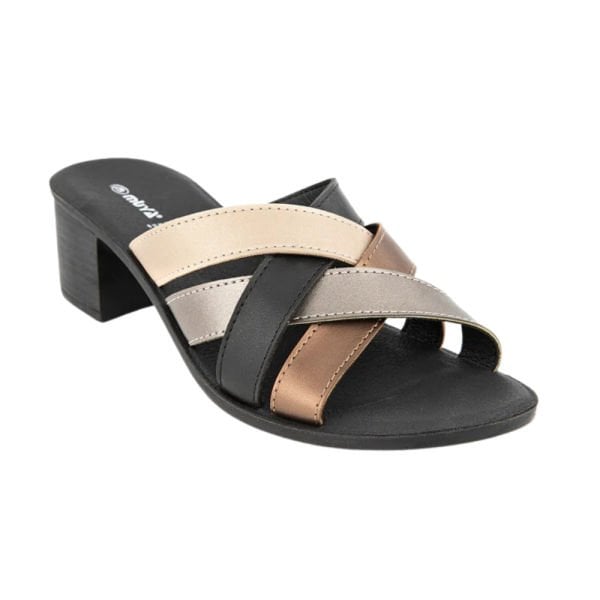 Muya 33000 Anagram Bronz Kadın Topuklu Terlik