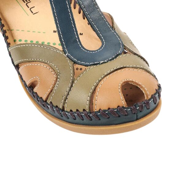 Forelli 22521 Sally-G Blue Jean Kadın Comfort Deri Sandalet