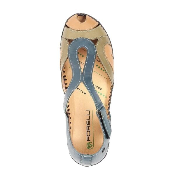 Forelli 22521 Sally-G Blue Jean Kadın Comfort Deri Sandalet