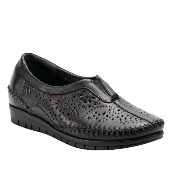 Forelli 23409-G Twin Siyah Kadın Comfort Deri Ayakkabı