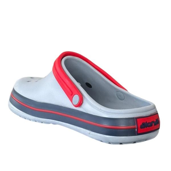 Akınal Bella E195 Gri-Lacivert Kadın Hastane Sabo Terlik Sandalet