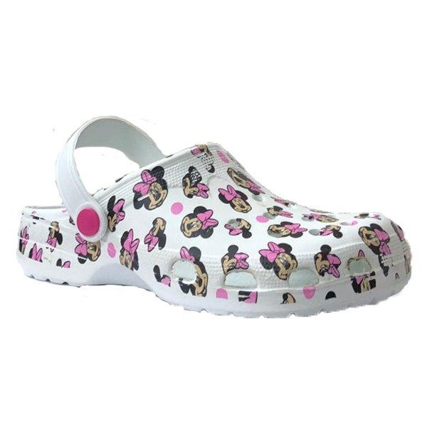 Beyaz Kadın Mickey Mouse Sabo Terlik Sandalet