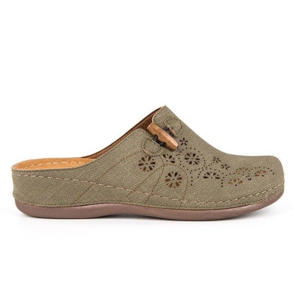 Muya 31106 Freya Haki Kadın Comfort Sabo Terlik