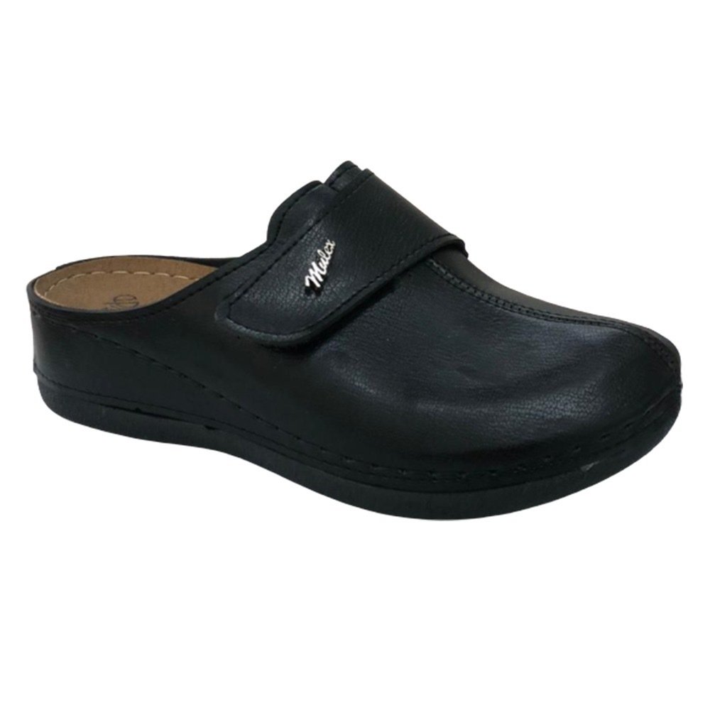 Siyah Cırtlı Kadın Hastane/Hemşire Comfort Sabo Terlik