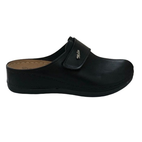 Siyah Cırtlı Kadın Hastane/Hemşire Comfort Sabo Terlik