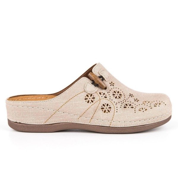 Muya 31106 Freya Krem Kadın Comfort Sabo Terlik