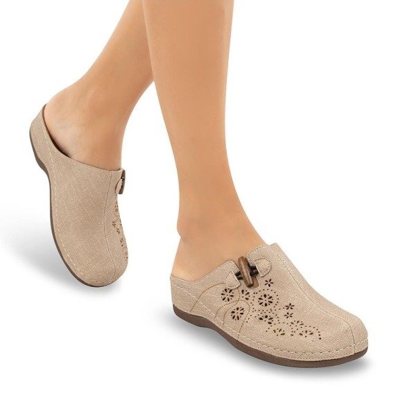 Muya 31106 Freya Krem Kadın Comfort Sabo Terlik