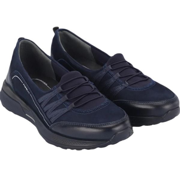 Forelli 46704-G Riba Lacivert Kadın Comfort Deri Ayakkabı