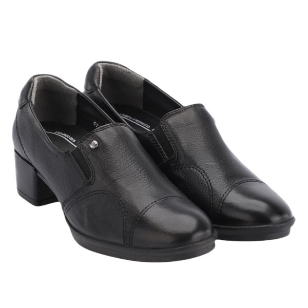 Forelli 57203-G Piloyd Siyah Kadın Comfort Deri Ayakkabı