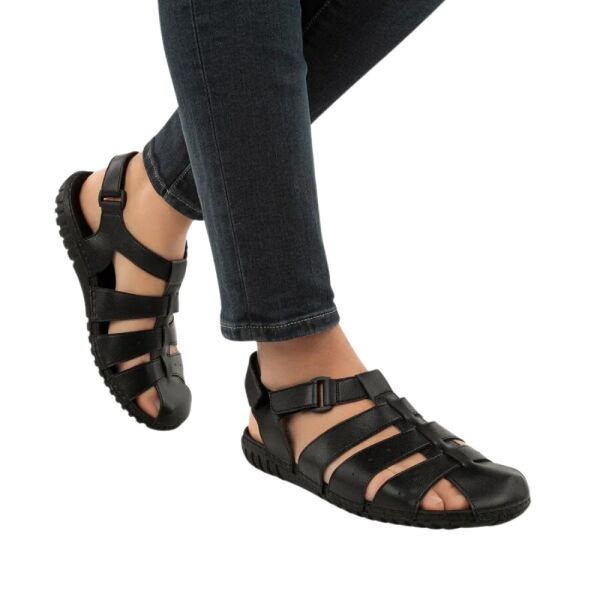 Muya 31418 Troy Siyah Erkek Anatomik Sandalet