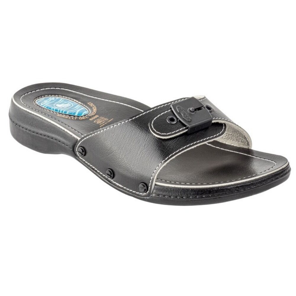 Ceyo 6500-1 Minelli Siyah Kadın Anatomik Jel Taban Terlik