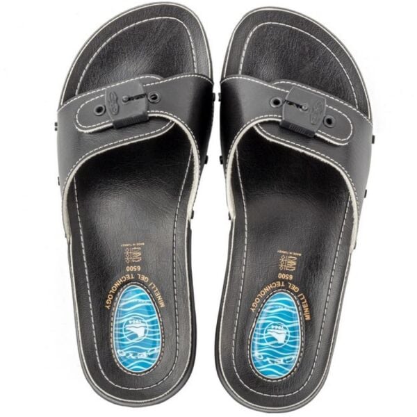 Ceyo 6500-1 Minelli Siyah Kadın Anatomik Jel Taban Terlik