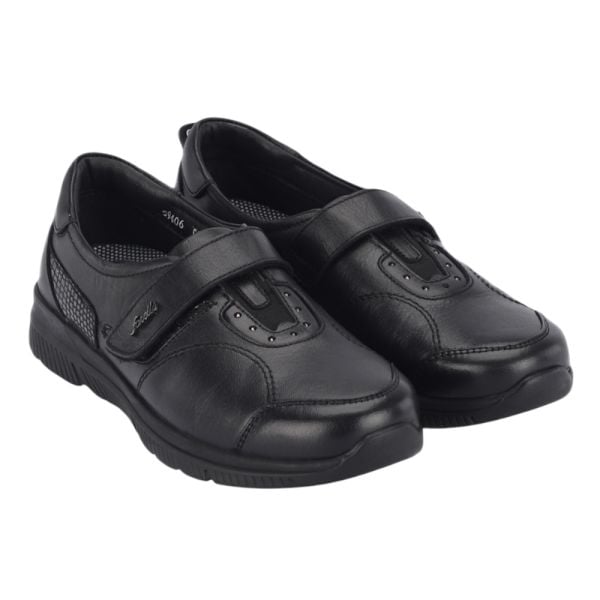 Forelli 29406-G Golden Siyah Kadın Comfort Deri Ayakkabı
