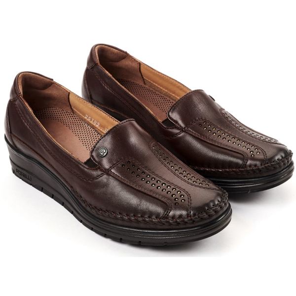 Forelli 25182-H Moriza Kahve Kadın Comfort Deri Ayakkabı