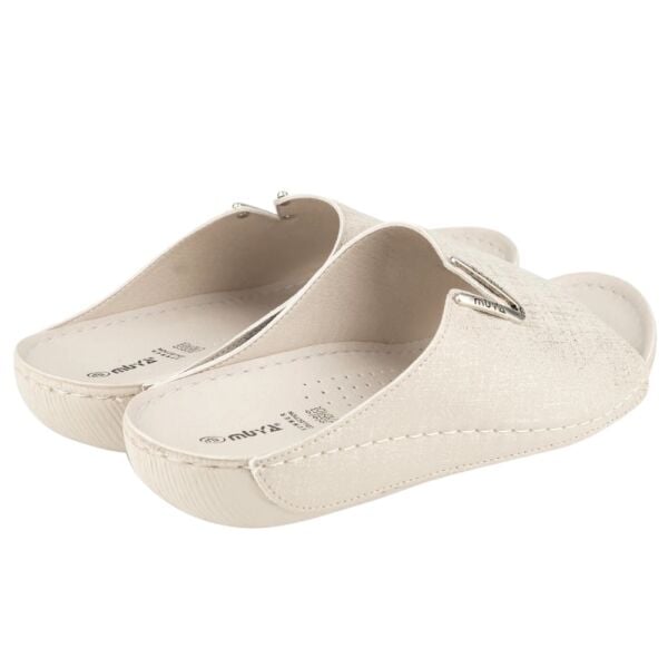 Muya 31125 Nest Desenli Beyaz Kadın Anatomik Terlik