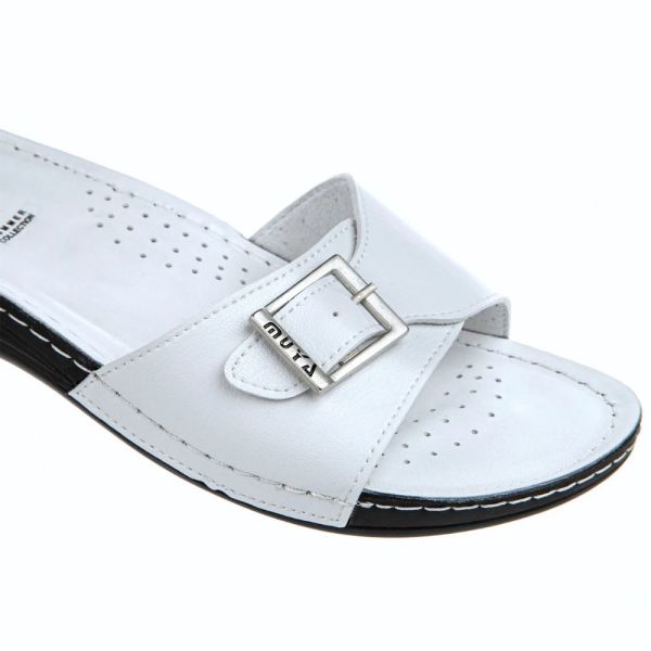 Muya 31111 Luice Beyaz Kadın Anatomik Terlik