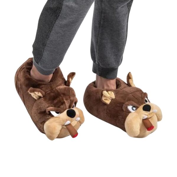 Twigy YY0261 Tw Bulldog-2 Kahve Hayvan Figürlü Kadın Panduf